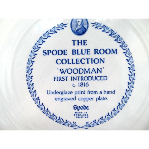 Spode Blue Room Collection Dinner Plate Woodman Made in England 10.25” - Picture 5 of 6